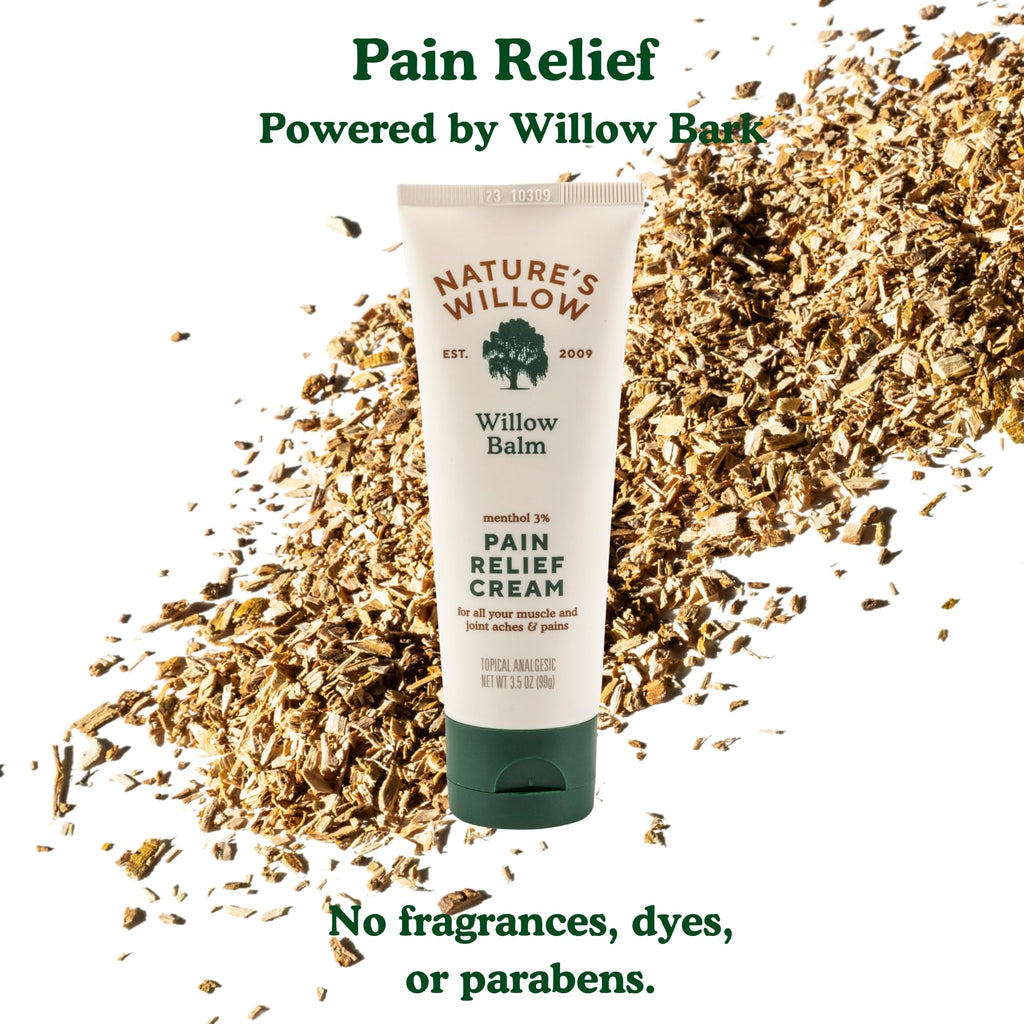 Nature's Willow Willow Balm Natural Pain Relief Cream for Muscles & Joints | Fast-Acting with Willow Bark & Menthol | Free from Artificial Fragrances & Dyes | 6-Pack | 3.5 fl oz Nature's Willow Au supplements