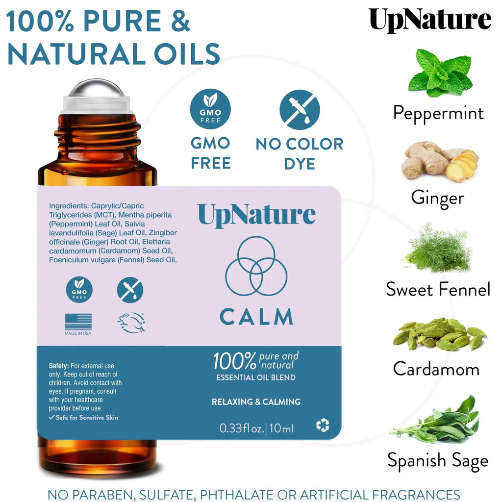 UpNature Calm Essential Oil Roll On Blend – Stress Relief & Relaxation Gifts for Women – Calming UpNature Au supplements