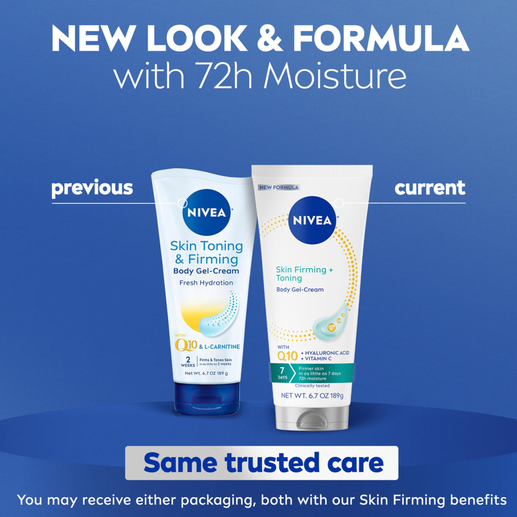 NIVEA Skin Firming & Toning Body Gel Cream with Q10, Hyaluronic Acid and Vitamin C