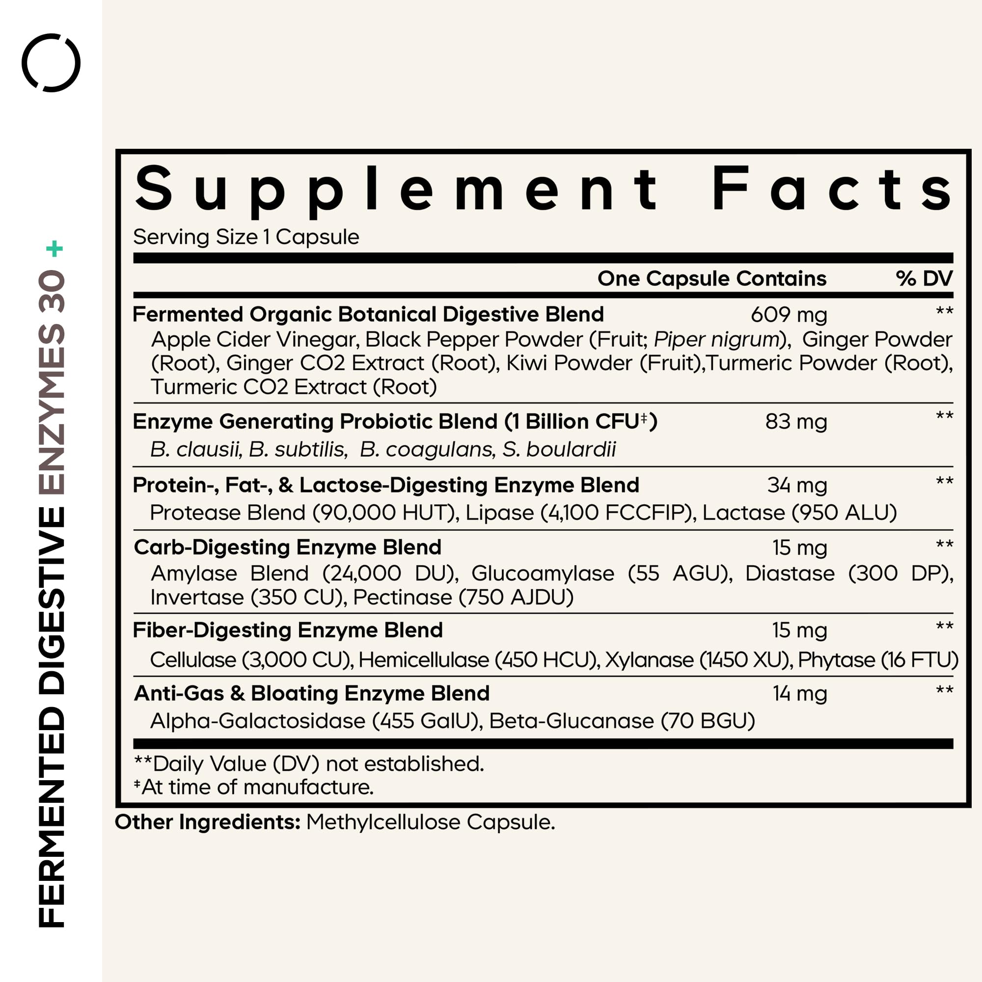 Codeage Fermented Digestive Enzymes Supplement - 14 Digestive Enzymes, Probiotics, Prebiotics, Fermented Botanicals, Plant-Based Multi Pancreatic Enzymes - 1 Capsule a Day - 30 Capsules Codeage Au supplements