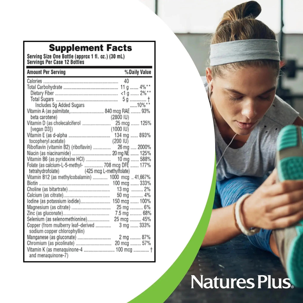 NaturesPlus Source of Life Gold Liquid Multi Shot - 1 fl oz, Case of 12 - Tropical Fruit Flavor - Provides Nutrients from 100+ Fruits and Vegetables - 12 Servings NaturesPlus Au supplements