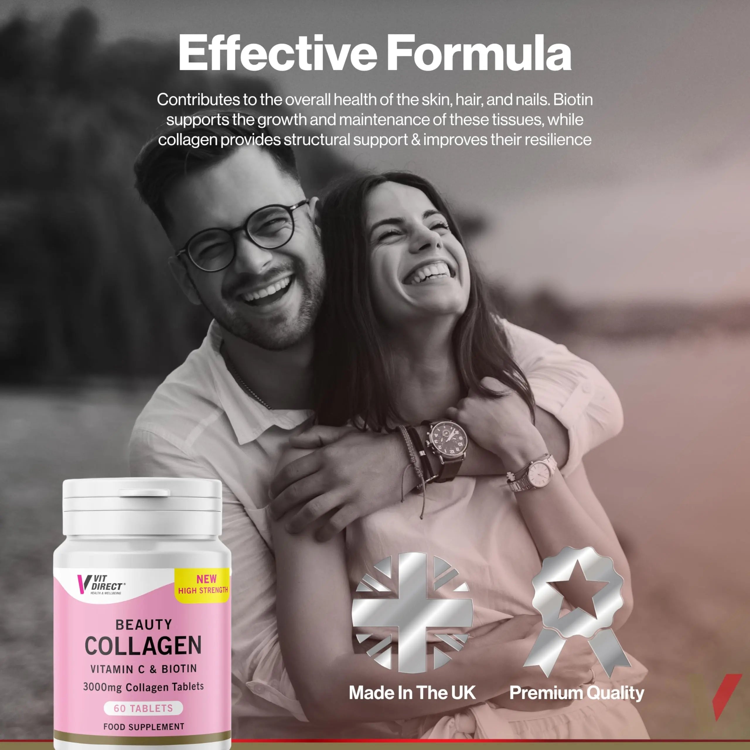Vit Direct - Beauty Collagen Tablets (Plus Biotin) - 60 Tablets - Two Month Supply Vit Direct Au supplements