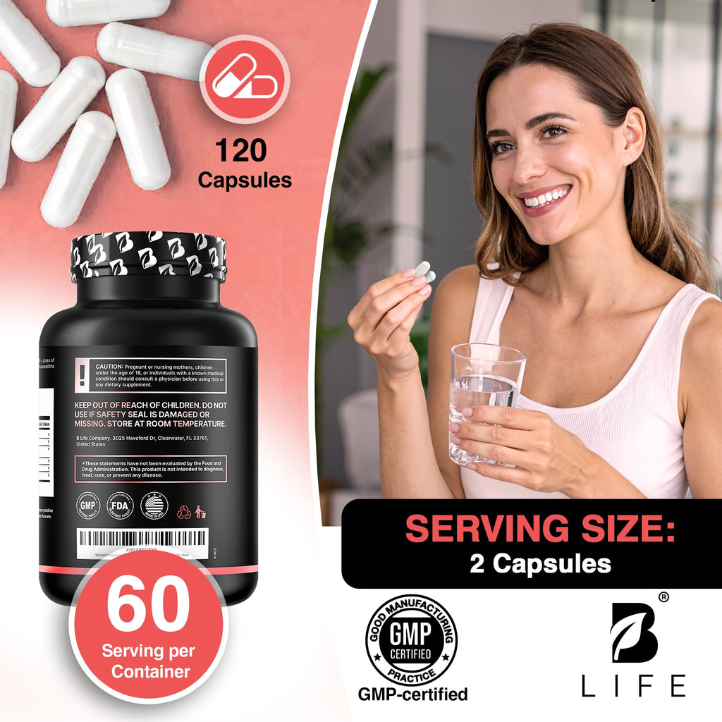 B Life Company DIM Supplement 400 mg with Myo & D-Chiro Inositol, Dong Quai – Hormone Balance for Women – Fertility Supplements – Inositol Supplement - 120 Caps B Life Company Au supplements