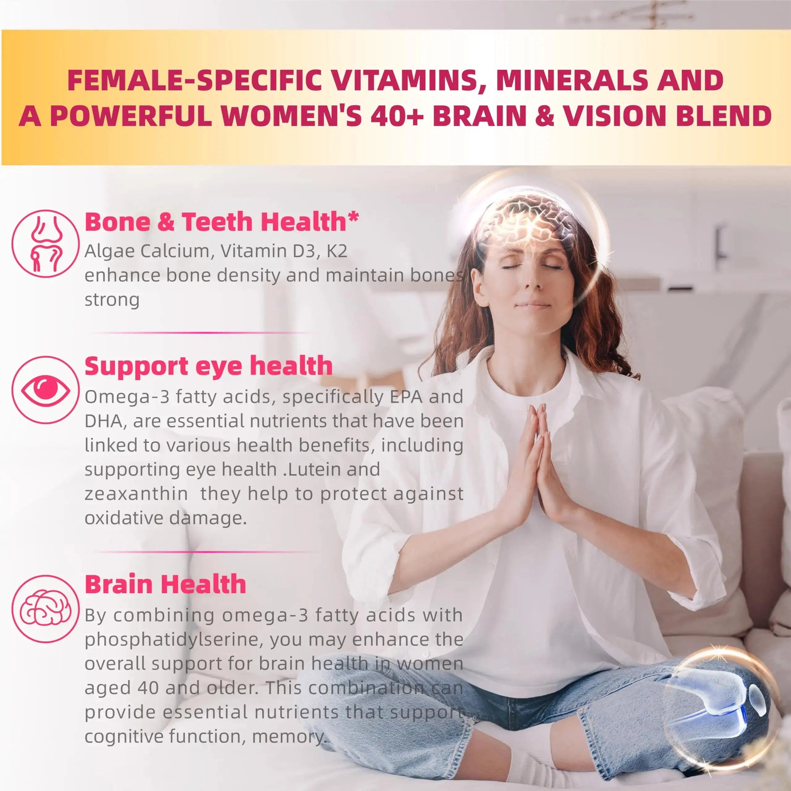 Lerinettia Multivitamin for Women Gummies for 40+ with Omega-3, Niacinamide, B-Complex, Lutein, Iron, Choline, Phosphatidylserine, Vitamin D3 Lerinettia Au supplements