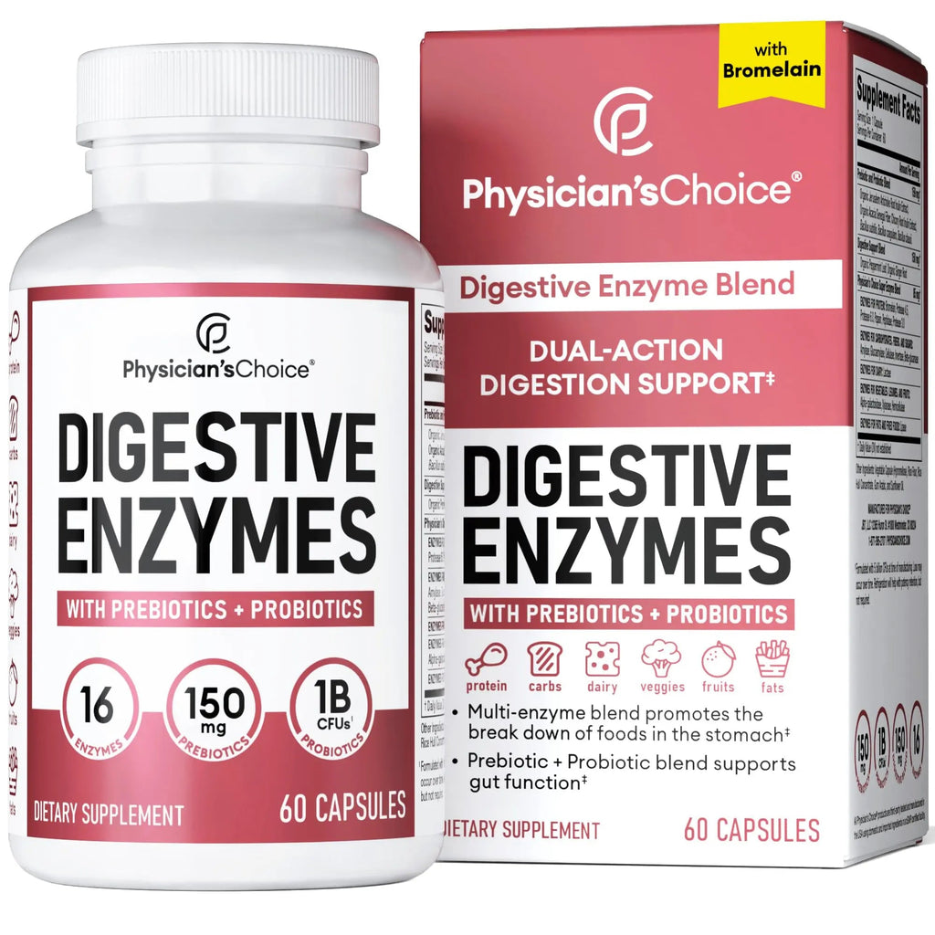 Physician's CHOICE Digestive Enzymes - Multi Enzymes, Bromelain, Organic Prebiotics Physician's CHOICE Au supplements