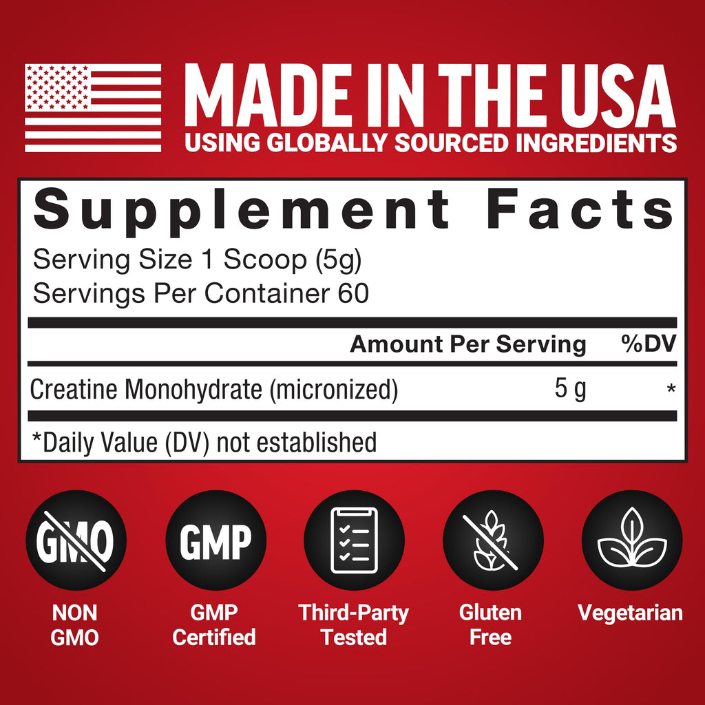 Force Factor Creatine Monohydrate Powder, 5g Micronized Dose to Support Muscle Growth, Strength, Recovery, Cognitive Health & Memory