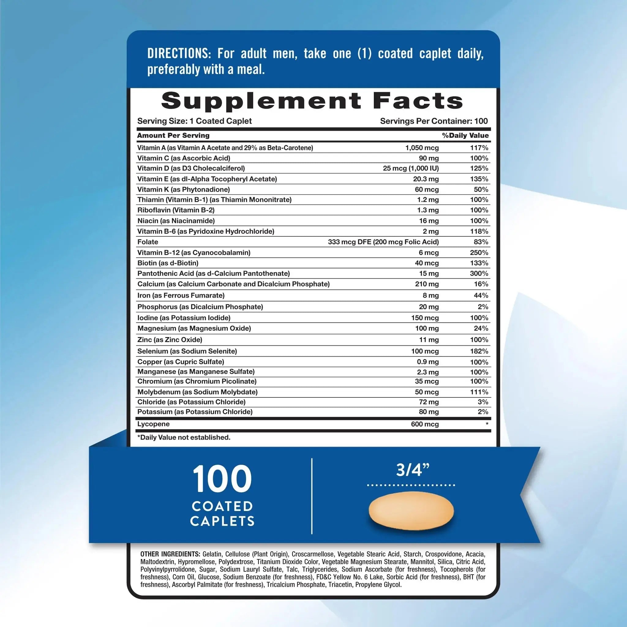 Nature's Truth Multivitamin for Men | with Iron, Vitamins A, C, D & E | 100 Caplets | Non-GMO & Gluten Free for Adults Nature's Truth Au supplements