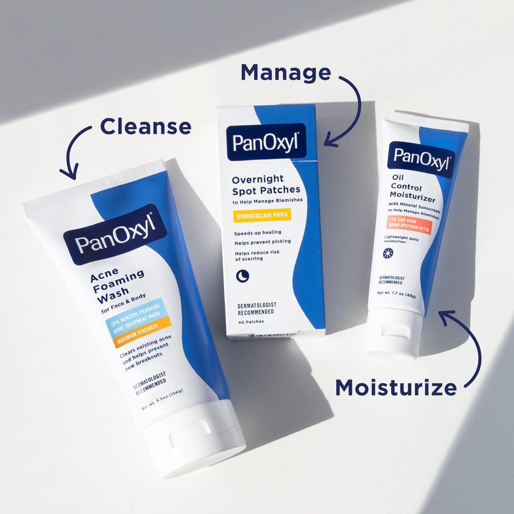 PanOxyl 10% Benzoyl Peroxide Acne Foaming Wash, Maximum Strength, Daily Acne-Fighting