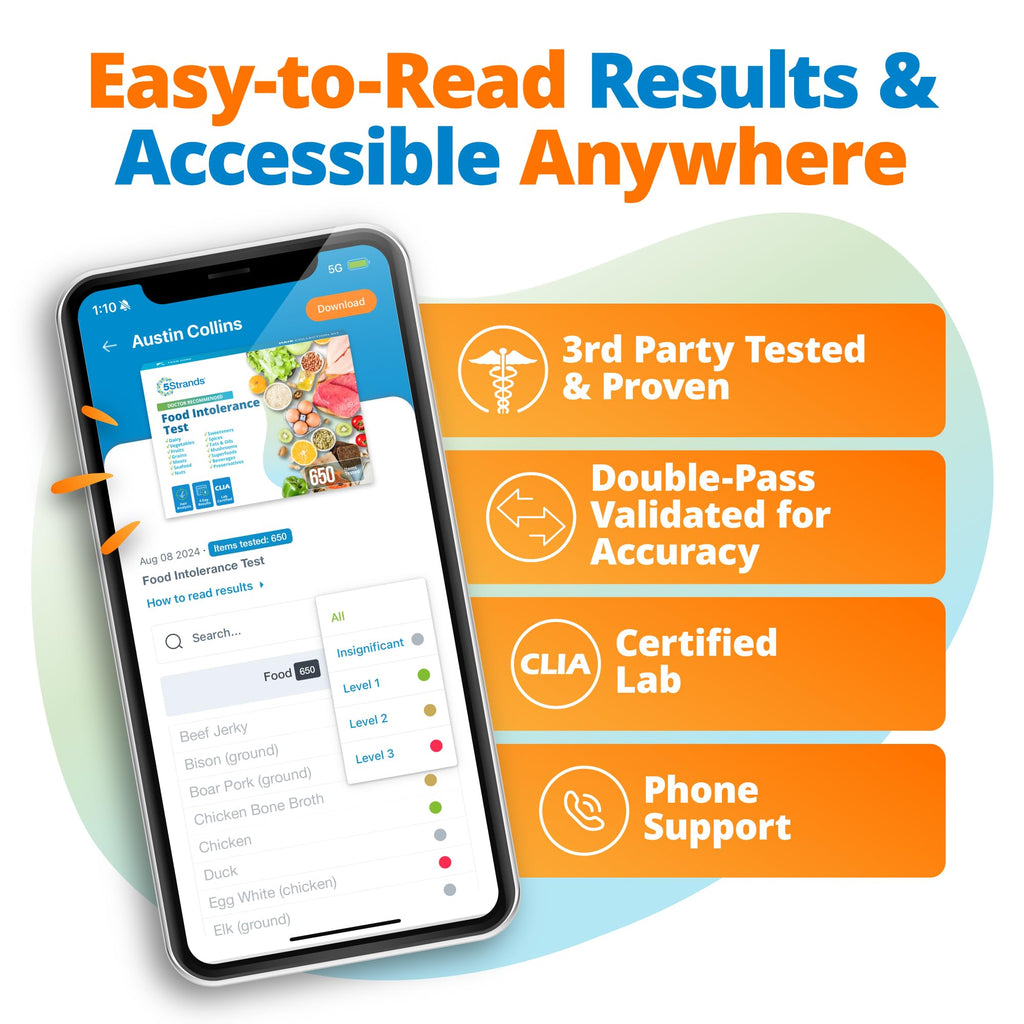 5Strands Food Intolerance Test, Accurate Hair Analysis, 658 Items Tested, at Home Food Sensitivity Test Kit for Adults & Kids, Gut Health Test, Results in 4 Days 5Strands Au supplements