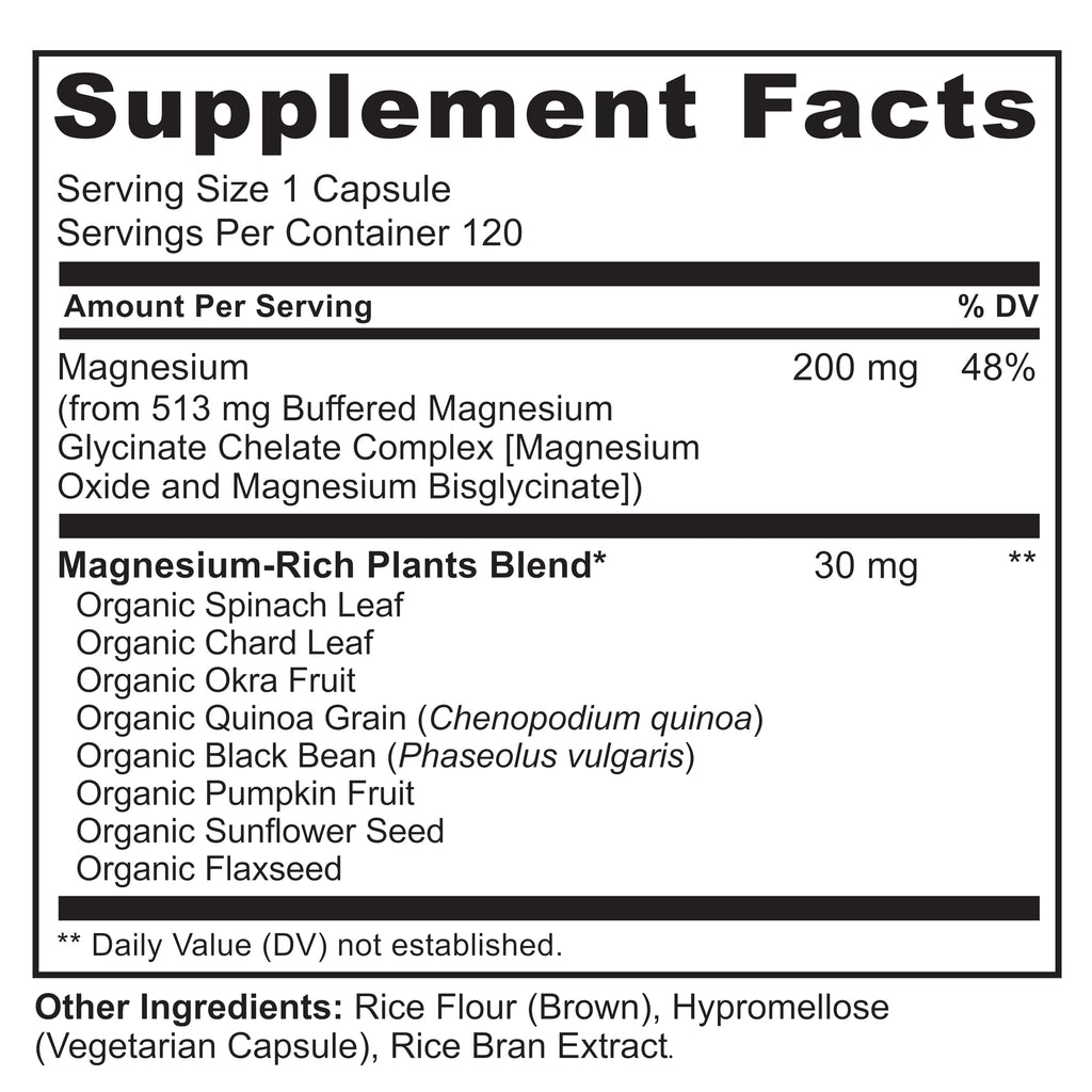 NATURELO Magnesium Glycinate Chelate Complex - 200 mg Magnesium with Organic Vegetables to Support Sleep, Calm, Muscle Cramp & Stress Relief