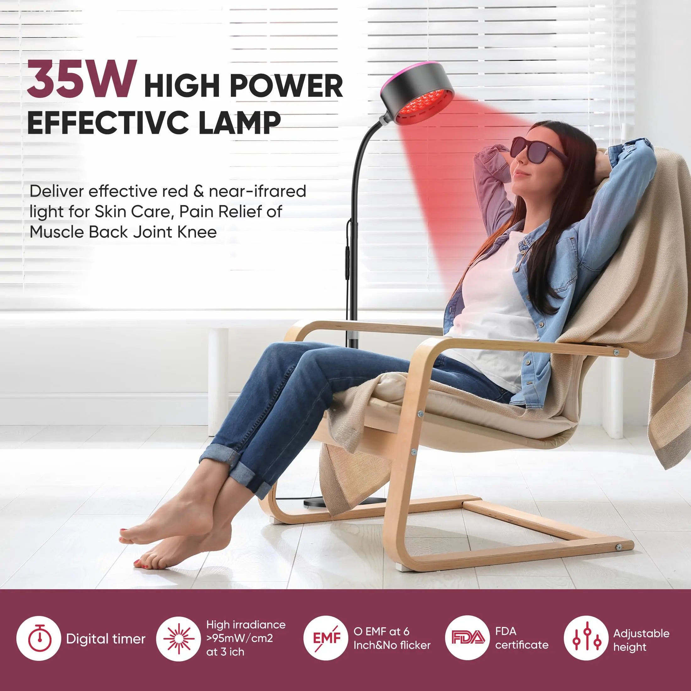 Caromolly Red Light Device Lamp, 660nm Red Light and 850nm Near-Infrared Light Combo Caromolly Au supplements