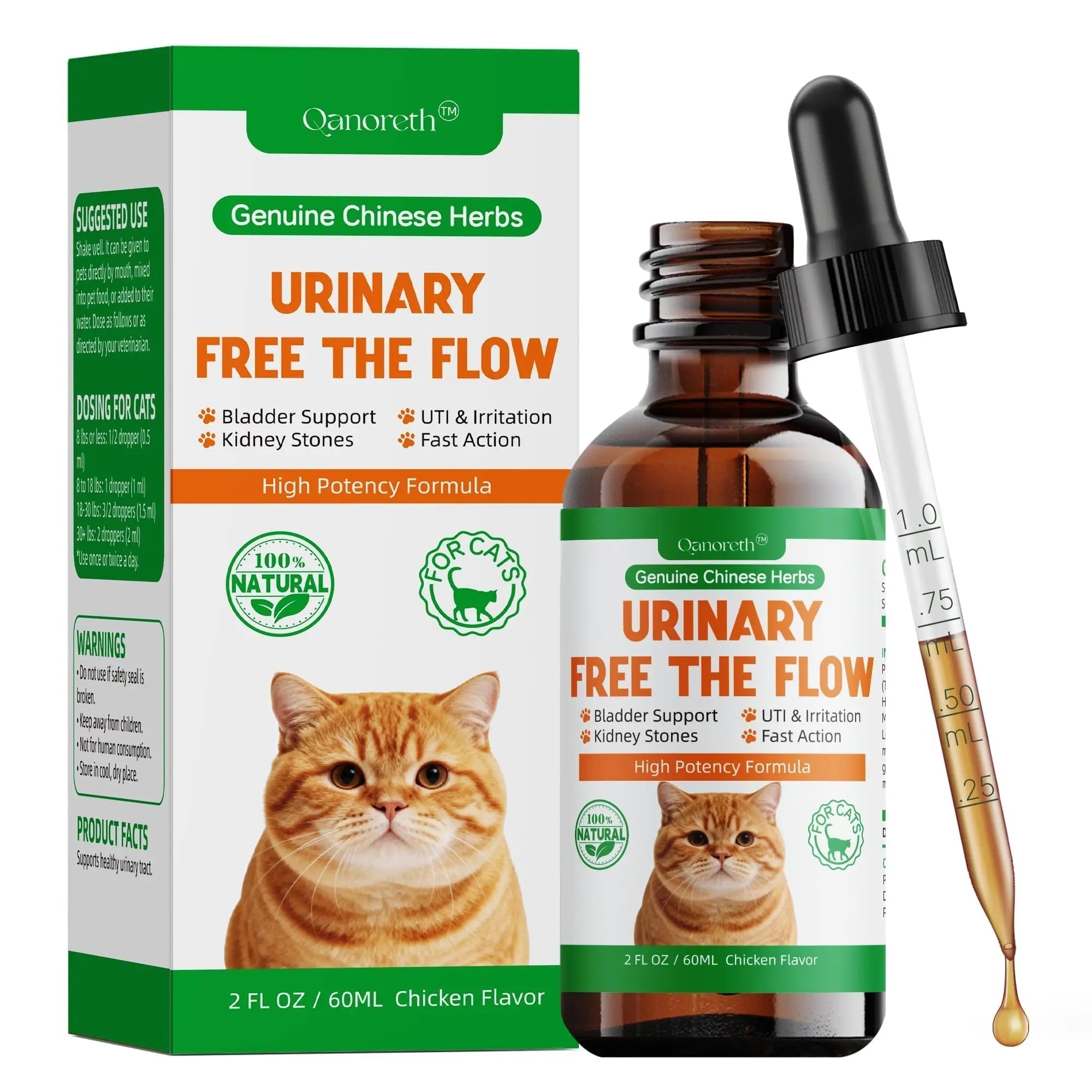 Cat Bladder Remedy for Stones & Crystals, Kidney StonesDissolver forCat- Urinary Free The Flow - Cat Urinary Tract Infection Treatment for Stones, Herbal CatUTI Remedy for Stone Relief & Prevention Qanoreth Au supplements