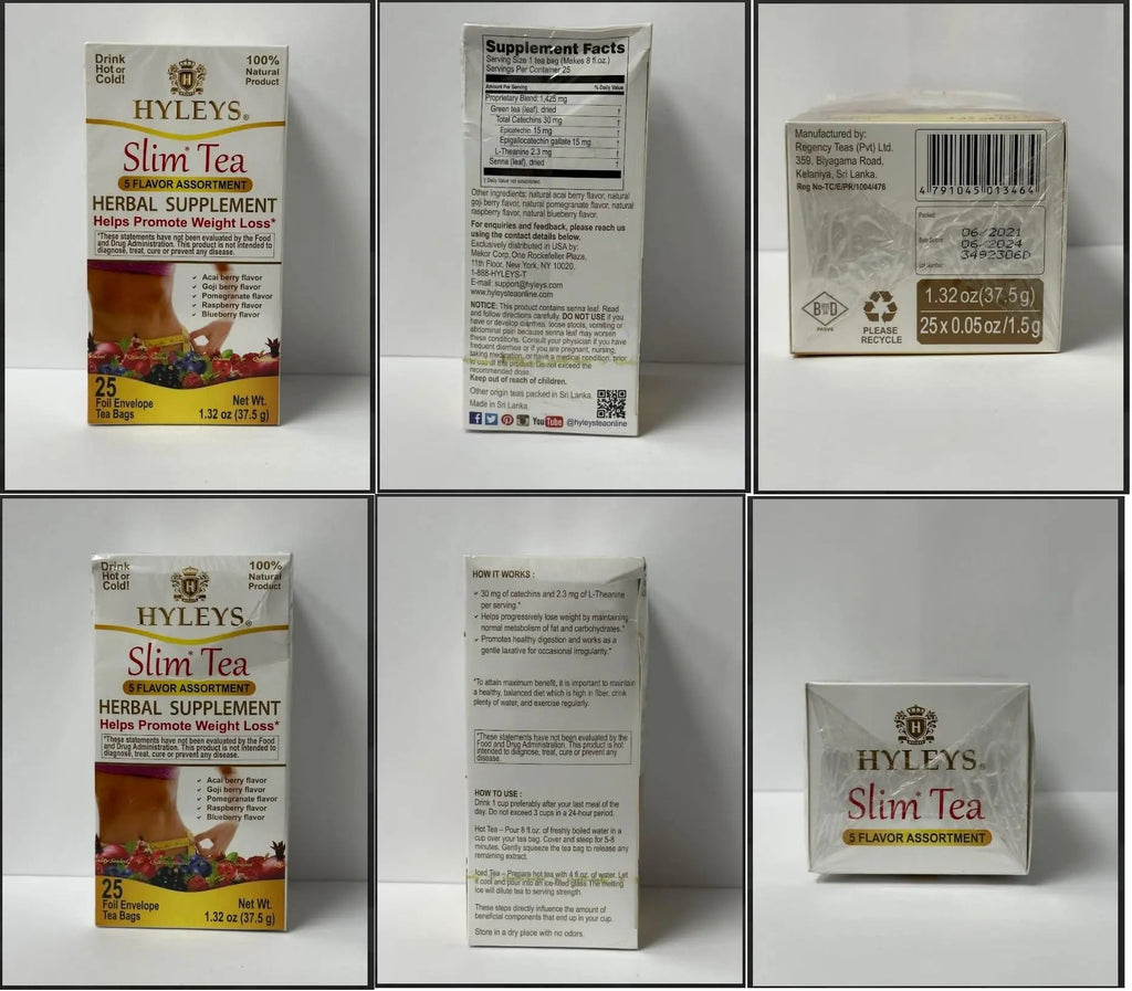 Hyleys Slim Tea 5 Flavor Assortment - Weight Loss Herbal Supplement Cleanse Hyleys Tea Au supplements