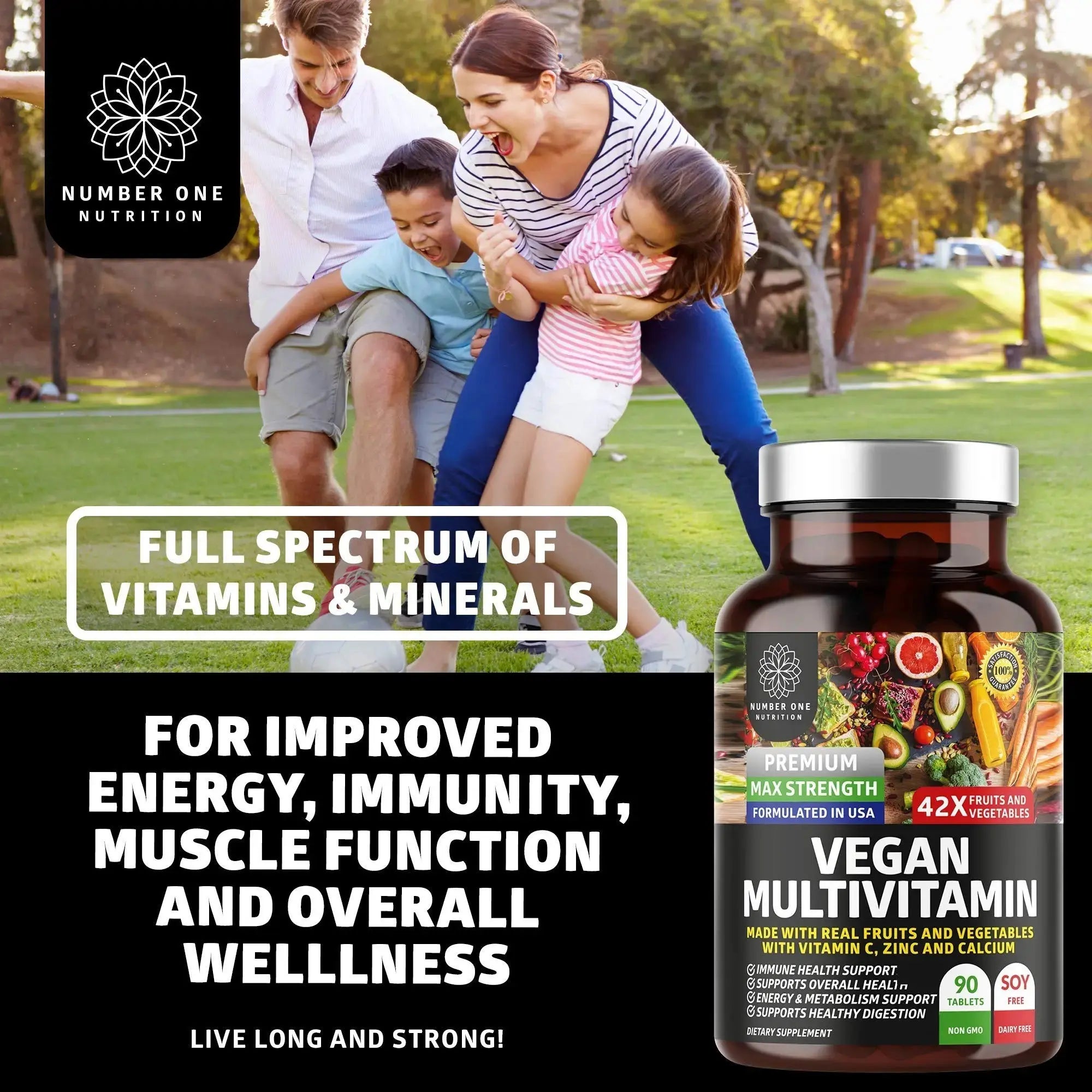 N1N Premium Plant Based Multivitamin [42 Powerful Ingredients] Men & Women Daily Multivitamins with Raw Veggies and Fruits, Probiotics Number One Nutrition Au supplements