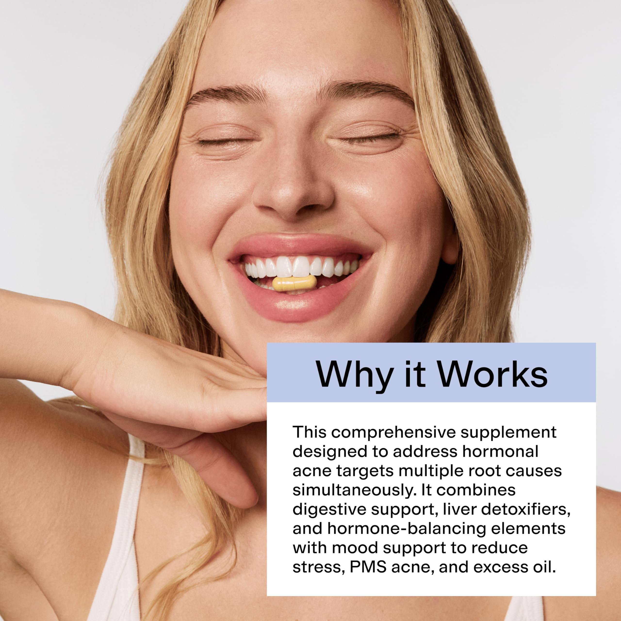 CLEARSTEM - MINDBODYSKIN Hormonal Acne Supplement (5-HTP) - Natural DIM Supplement - Skin Care Vitamins - Hormone Balance, Antioxidants - Gluten Free,