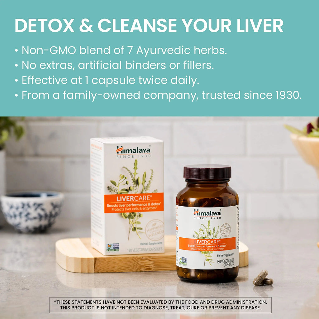 Himalaya LiverCare for Total Liver Support, Cleanse and Detox, Protects Cells & Enzymes Himalaya Au supplements