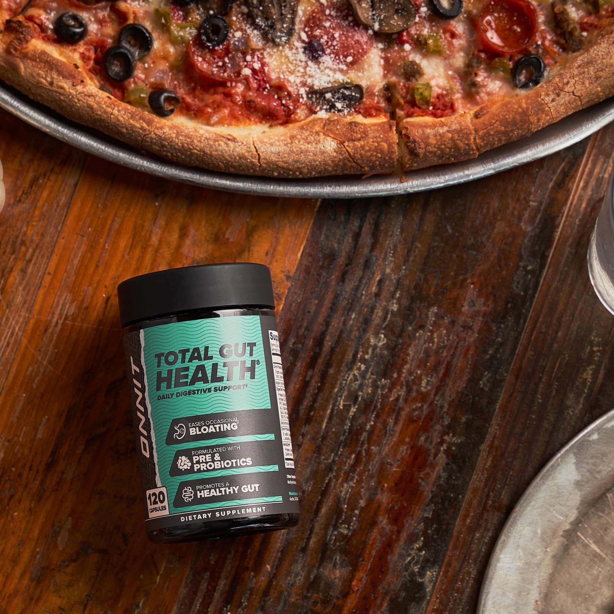 ONNIT Total Gut Health Daily Digestive Support, IGEN™ Non-GMO Tested Digestion Supplement for Women and Men with 7 Strains of Probiotics,