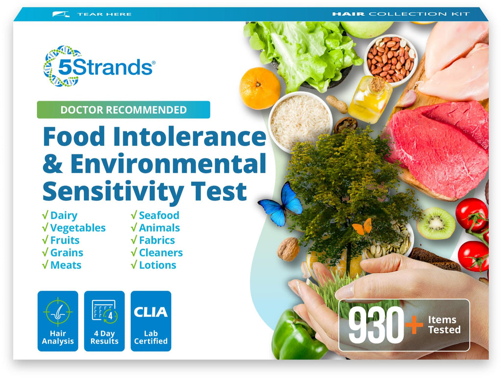5Strands Food Intolerance & Environmental Sensitivity Test for Adults & Children, 950 Items Tested, Kids Intolerance Testing Kit, at Home Gut Health Assessment, Fast 4 Day Results 5Strands Au supplements