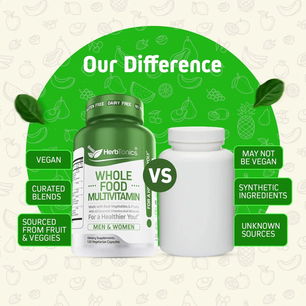 Herbtonics Whole Food Multivitamin for Men & Women – Vegan Multivitamin with Real Fruits & Veggies, Probiotics, CoQ10 Herbtonics Au supplements