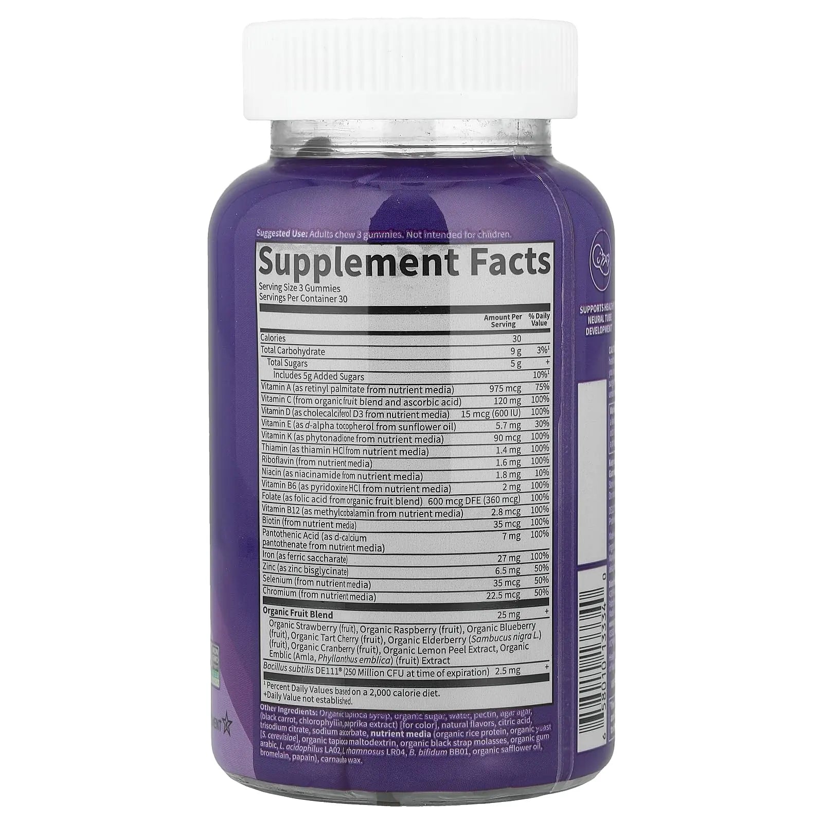 Essential Prenatal Gummy Vitamins for Women with Iron: Folate, Biotin, D3 & B12 + Probiotics for Digestion, Vitamin Code Multivitamin Garden of Life Au supplements