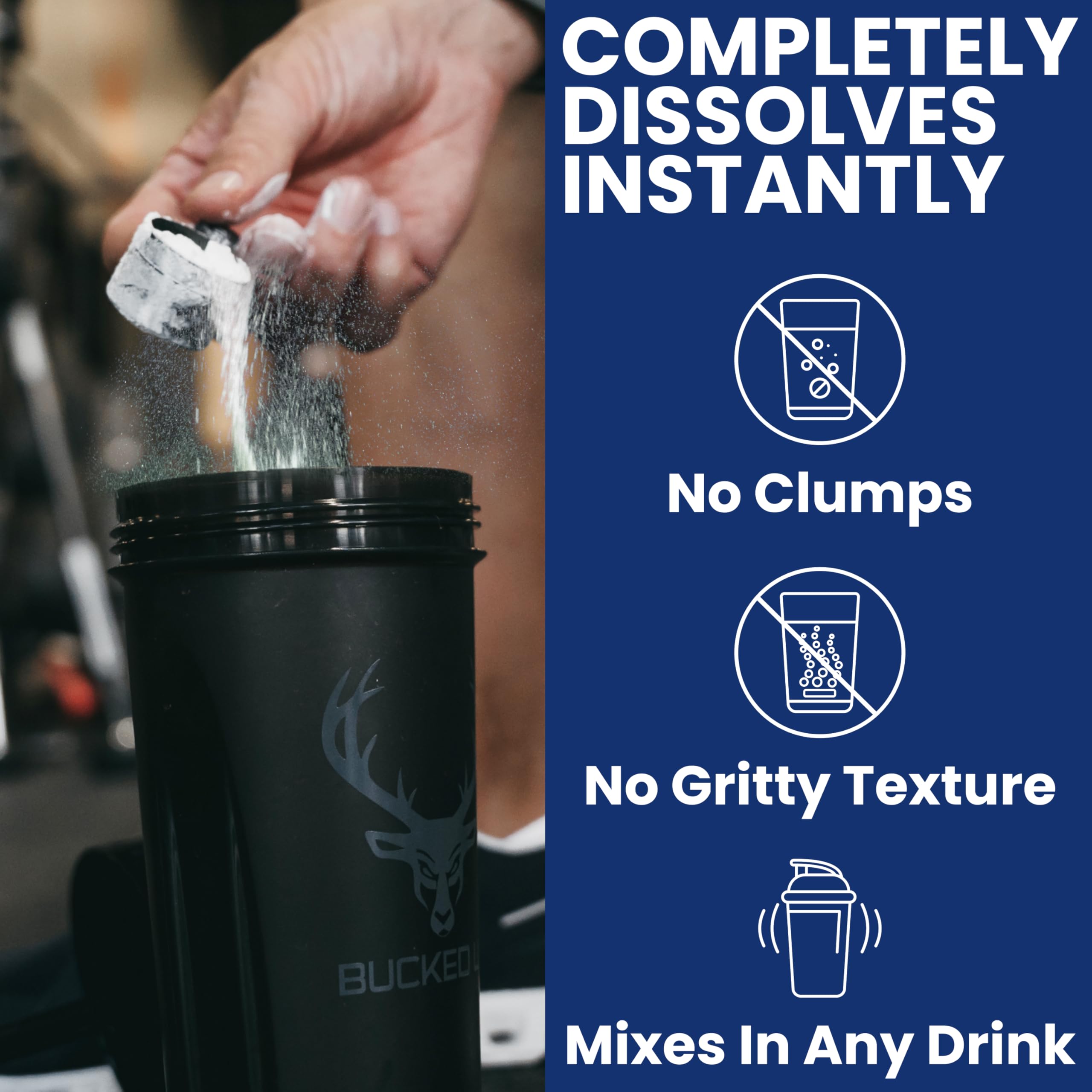 Bucked Up Pure Micronized Creatine Monohydrate for Women and Men - Easy to Mix and Unflavored - 5G Per Serving
