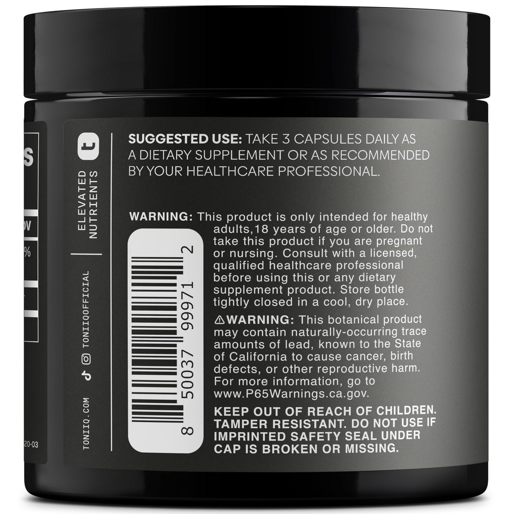 Toniiq 1500mg Ultra High Purity Ca AKG Supplement - 99%+ Highly Purified and Bioavailable Calcium Alpha-Ketoglutarate - Calcium AKG Longevity Supplement - 120 Ca-AKG Vegetarian Capsules Toniiq Au supplements