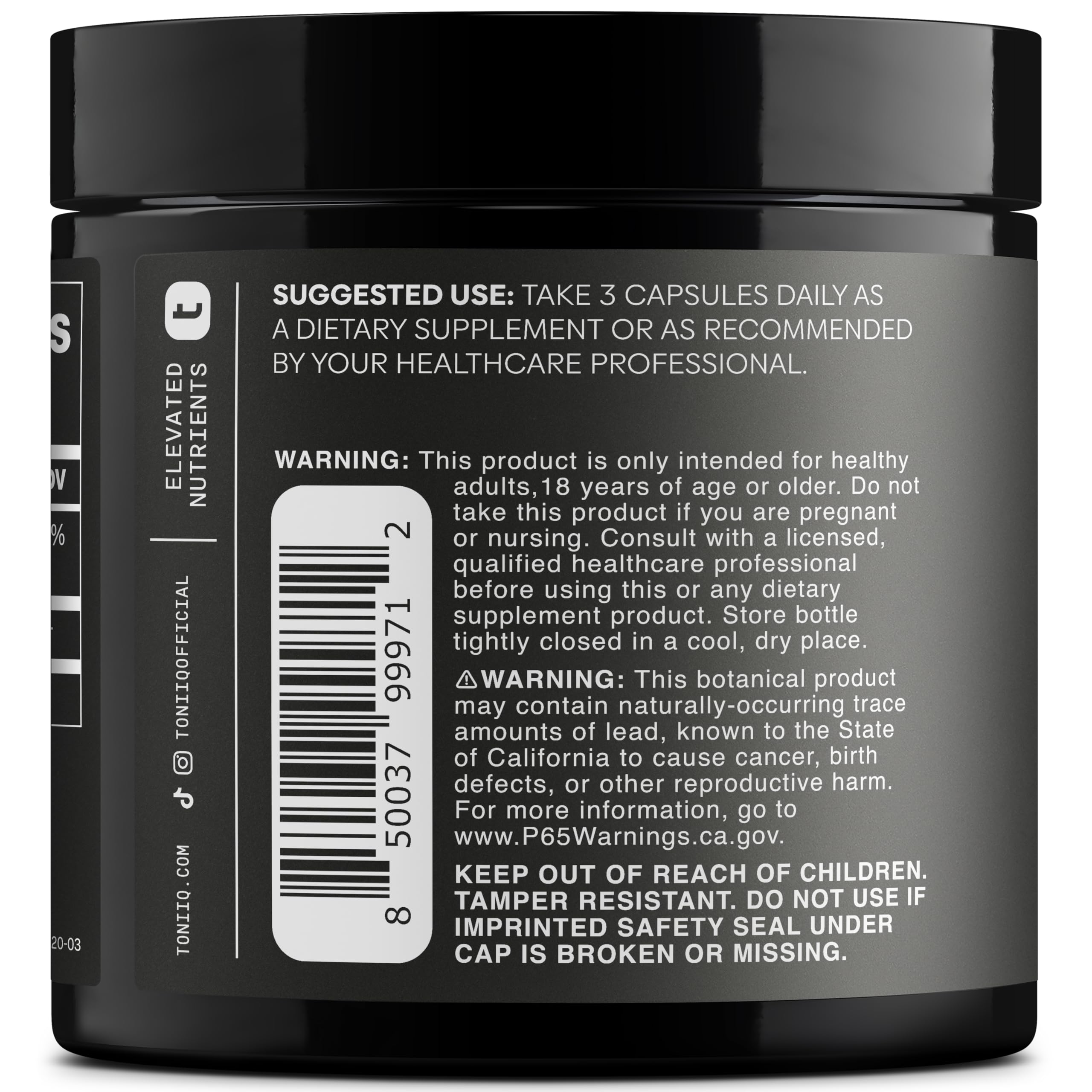 Toniiq 1500mg Ultra High Purity Ca AKG Supplement - 99%+ Highly Purified and Bioavailable Calcium Alpha-Ketoglutarate - Calcium AKG Longevity Supplement - 120 Ca-AKG Vegetarian Capsules Toniiq Au supplements