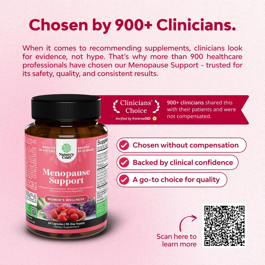 Complete Herbal Menopause Supplement for Women - Female Hormone Balance Capsules for Night Sweats Hot Flashes & Mood Swings with Dong Quai, Chaste Berry & Black Cohosh Root - 60 Count Natures Craft Au supplements