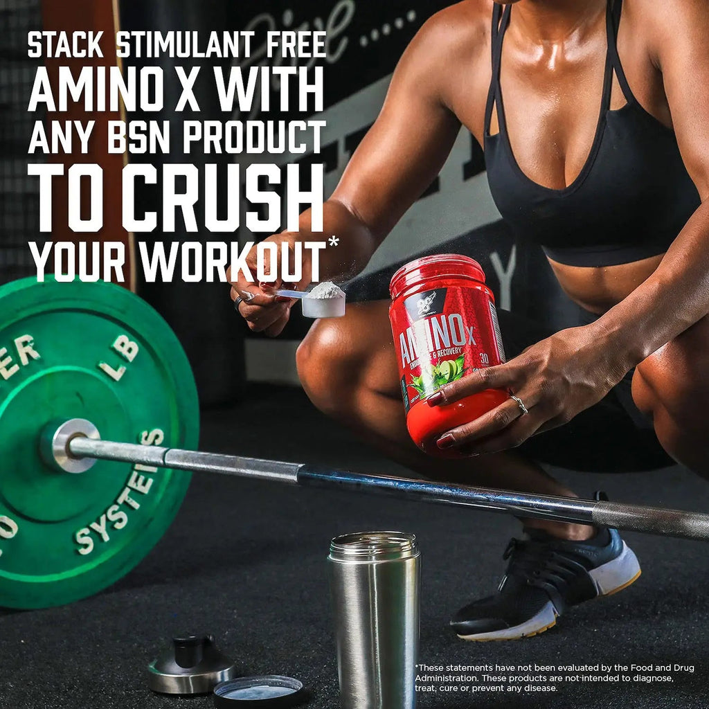 BSN Amino X Muscle Recovery & Endurance Powder with BCAAs, Intra Workout Support, 10 Grams of Amino Acids, Keto Friendly, Caffeine Free, Flavor: Fruit Punch, 30 servings (Packaging May Vary) BSN Au supplements