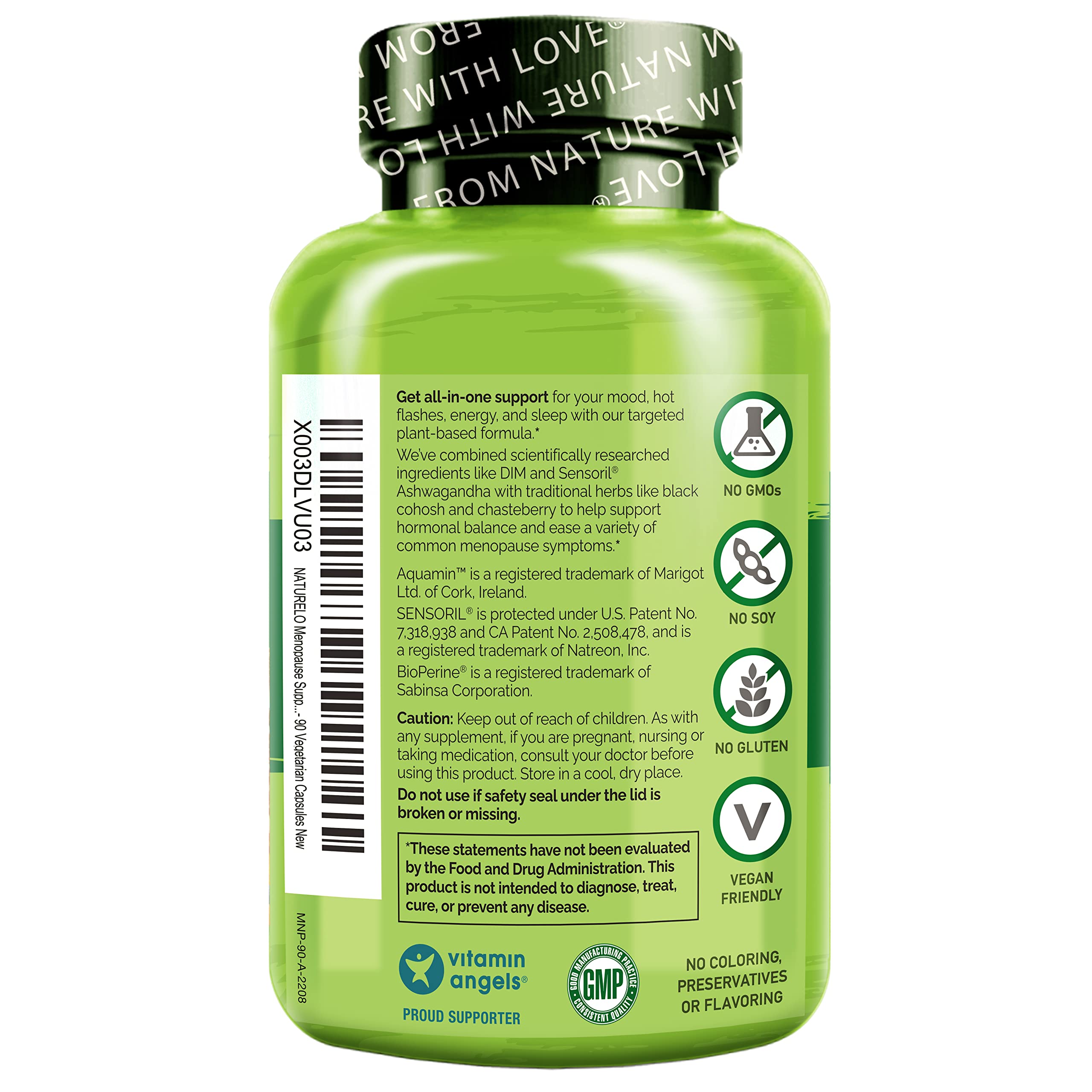 NATURELO Menopause Supplements for Women, Herbal Blend with Black Cohosh for Menopause Hot Flashes Advanced Estrogen Multi-Symptom Formula 90 Capsules NATURELO Au supplements