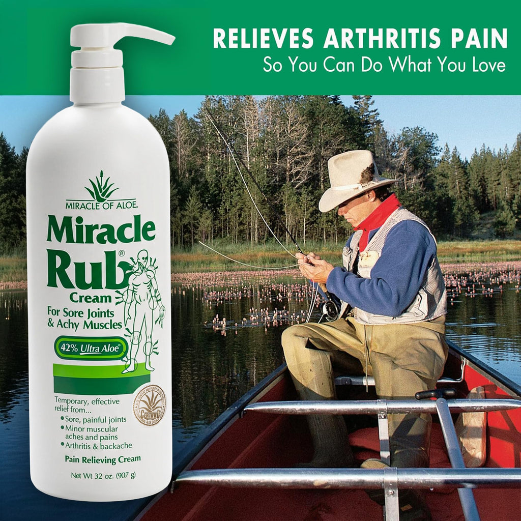 Miracle of Aloe Miracle Rub Pain Relieving Cream 32 oz, Fast & Effective Relief for Arthritis, Muscle, and Joint Pain - Maximum Strength UltraAloe Formula, Topical Analgesic Miracle of Aloe Au supplements