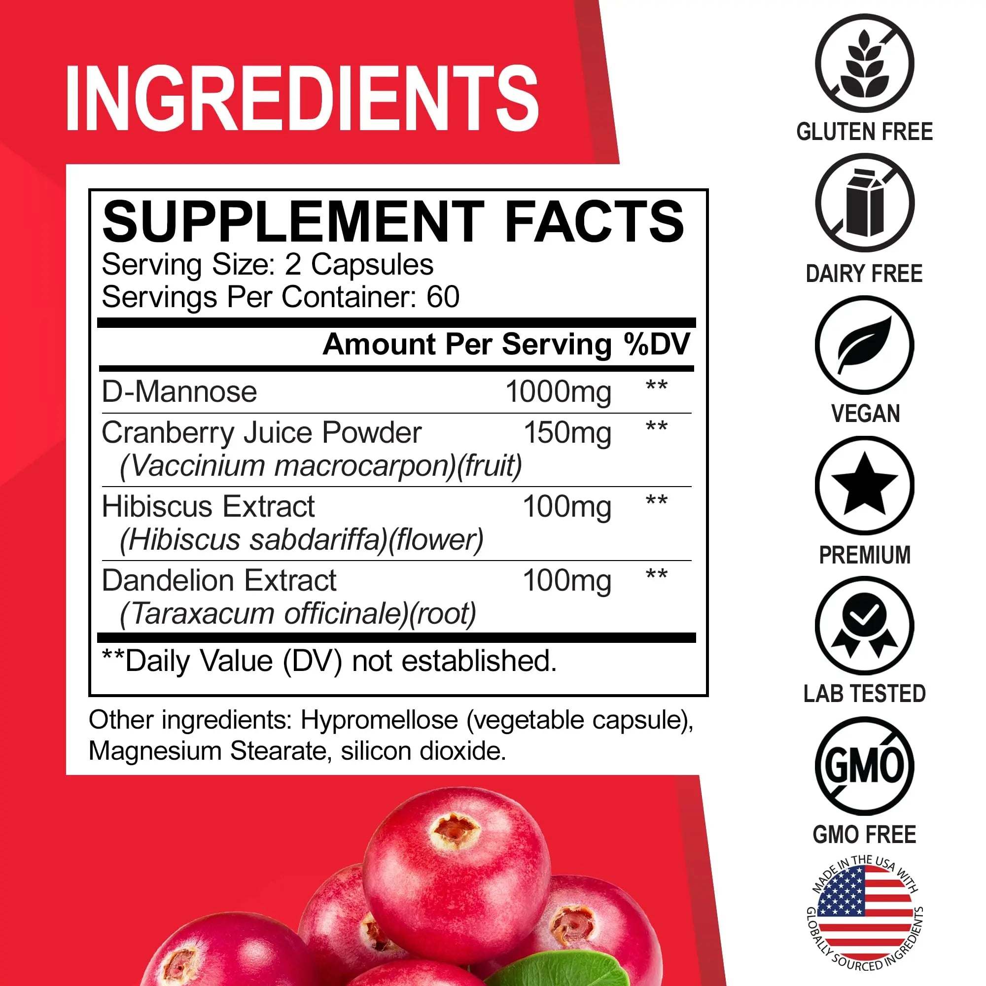 D Mannose Supplements for Women Pills - Natural D-Mannose 500mg Capsules, Cranberry DMannose Pills 1000mg Per Serving - Bladder Flush & Urinary Tract Cleanse Health Supplement - 120 Veg Capsules DR. BO Au supplements