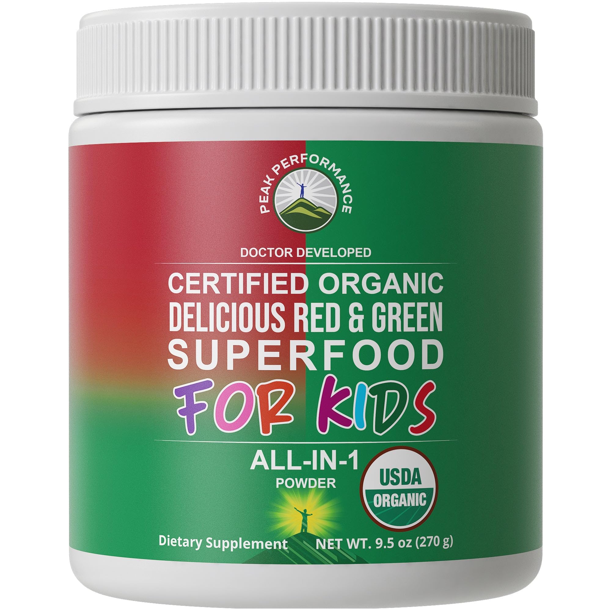 Kids Greens and Reds Superfood Powder. Best Tasting Organic Vegan Super Food Juice with 25+ Real Fruits and Vegetables. Gluten Free Real Food Vitamins. Green and Red Superfoods Supplement for Children Peak Performance Au supplements
