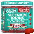 ThyroGlow Thyroid Support Gummies Selenium Iodine KSM 66 Ashwagandha L Tyrosine Vitamin D, C, B12, B6 Turmeric Blueberry Holy