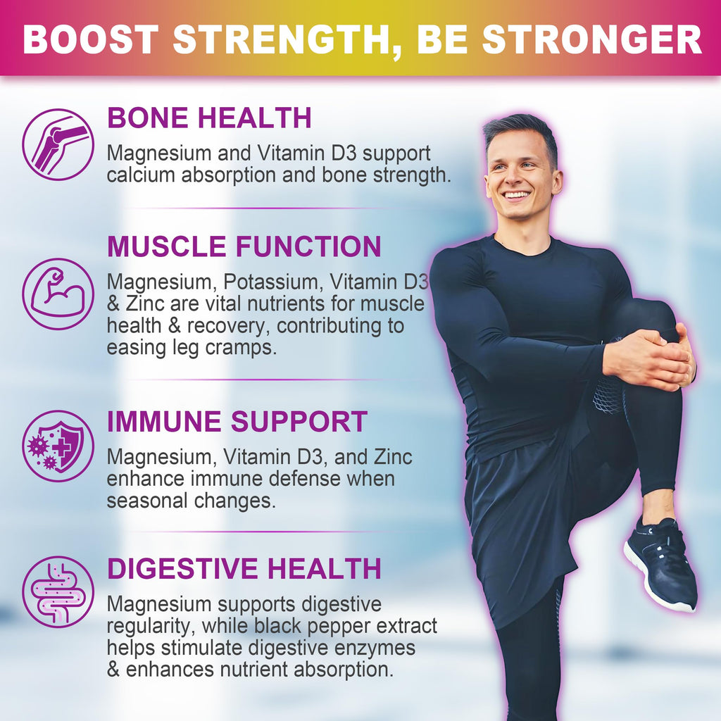 Magnesium Gummies 400mg | 5-in-1 Magnesium Complex for Women & Men: Mag Glycinate, Citrate, Malate, Chloride & Taurate | w/Ashwagandha, D3 & Zinc for Relaxtion,