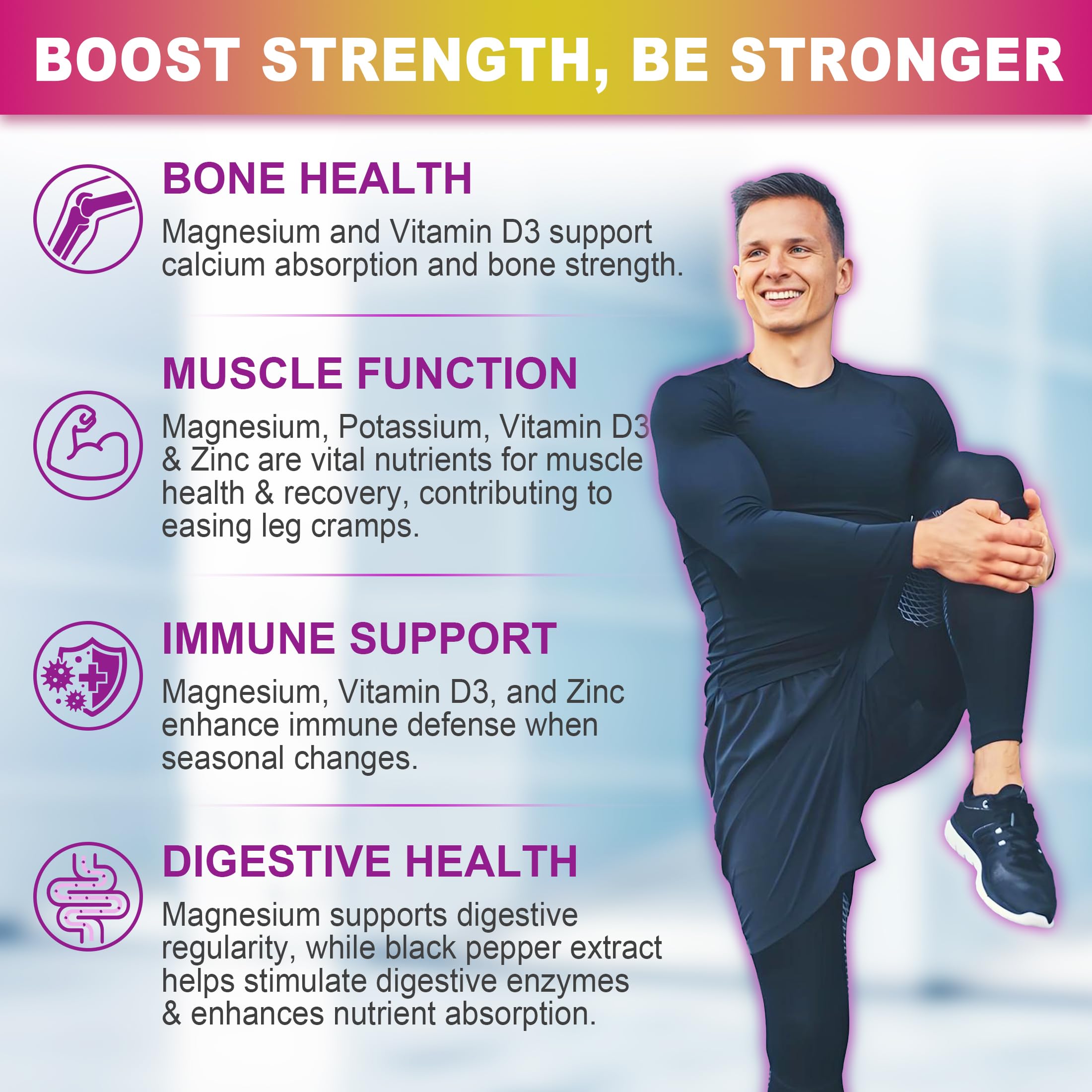 Magnesium Gummies 400mg | 5-in-1 Magnesium Complex for Women & Men: Mag Glycinate, Citrate, Malate, Chloride & Taurate | w/Ashwagandha, D3 & Zinc for Relaxtion,
