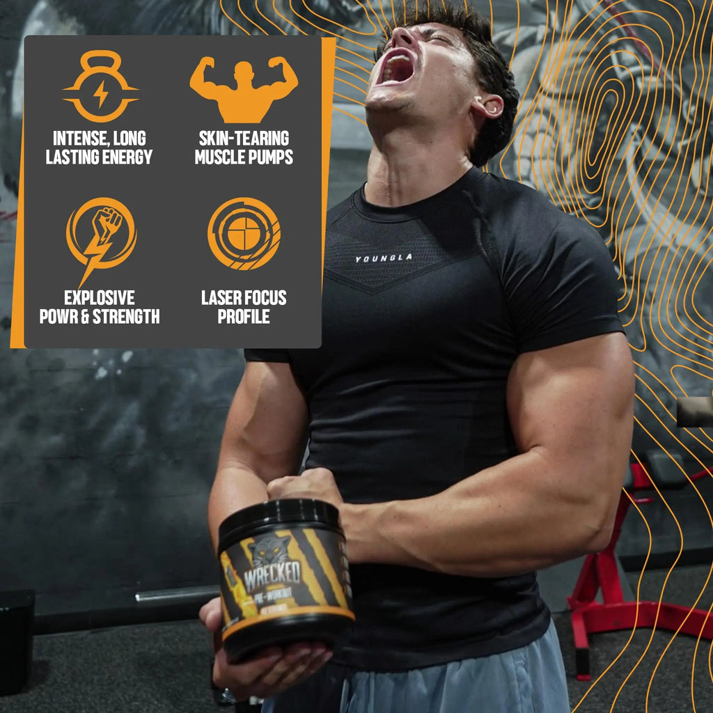 Huge Supplements Wrecked Pre-Workout, 30G+ Ingredients Per Serving to Boost Energy Huge Supplements Au supplements