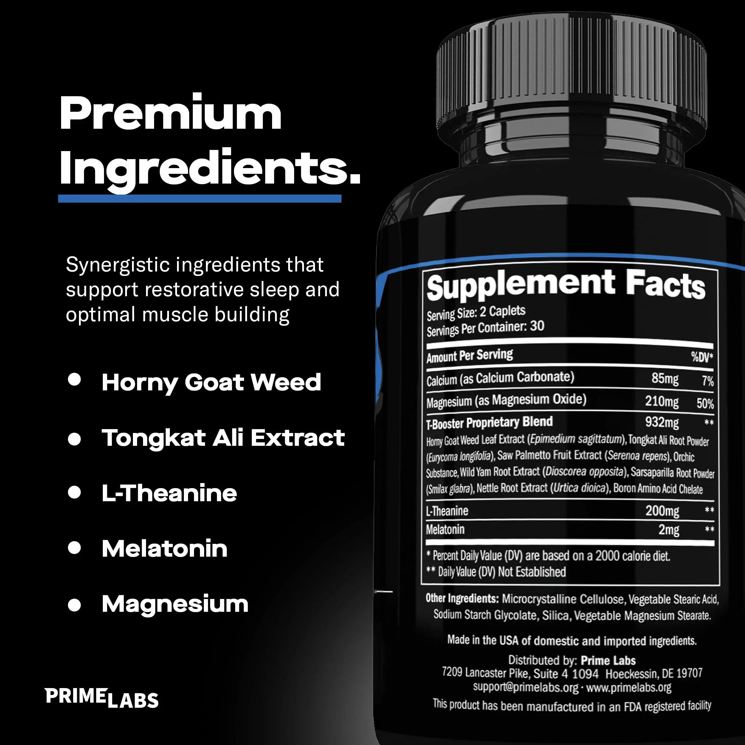 Prime Labs Night Duty - Nighttime Testosterone Booster & Sleep Support - PM Rest & Muscle Recovery Supplements - 60 Count Prime Labs Au supplements