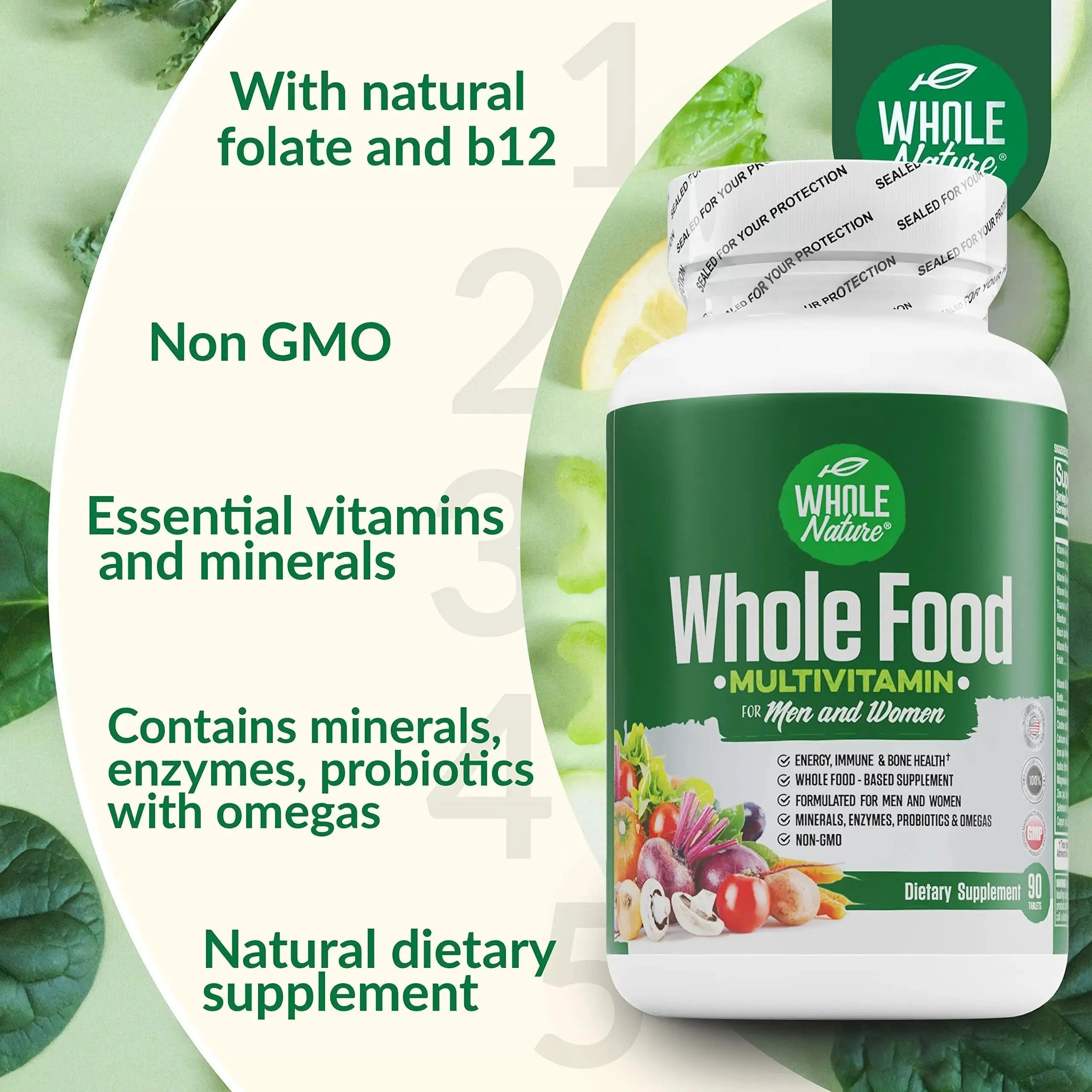 Whole Nature Whole Food Multivitamin for Men and Women Complete Daily Superfood Vitamins Plus Minerals Digestive Enzymes Whole Nature Au supplements
