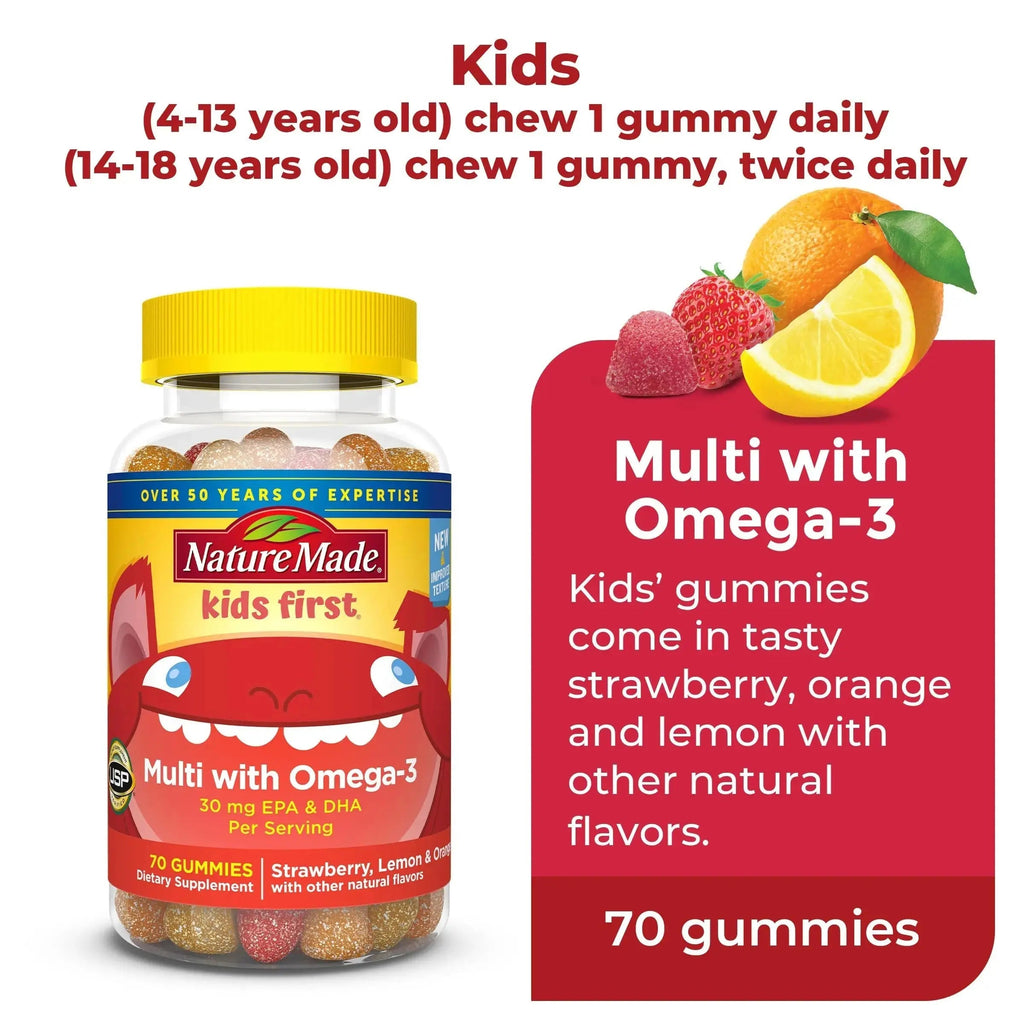 Nature Made Adult & Kids Multivitamin Gummies Combo Pack, Multis with Vitamin C, Vitamin D3, B Vitamins, Zinc, Omega 3 Fish Oil & More Nature Made Au supplements