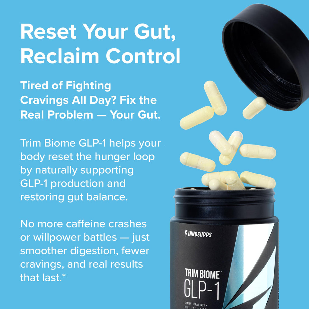 InnoSupps Trim Biome GLP-1 - Gut Health + Metabolic Support* - Prebiotic + Probiotic + Postbiotic - Akkermansia + Berberine - 60 Capsules. 30 Servings InnoSupps Au supplements