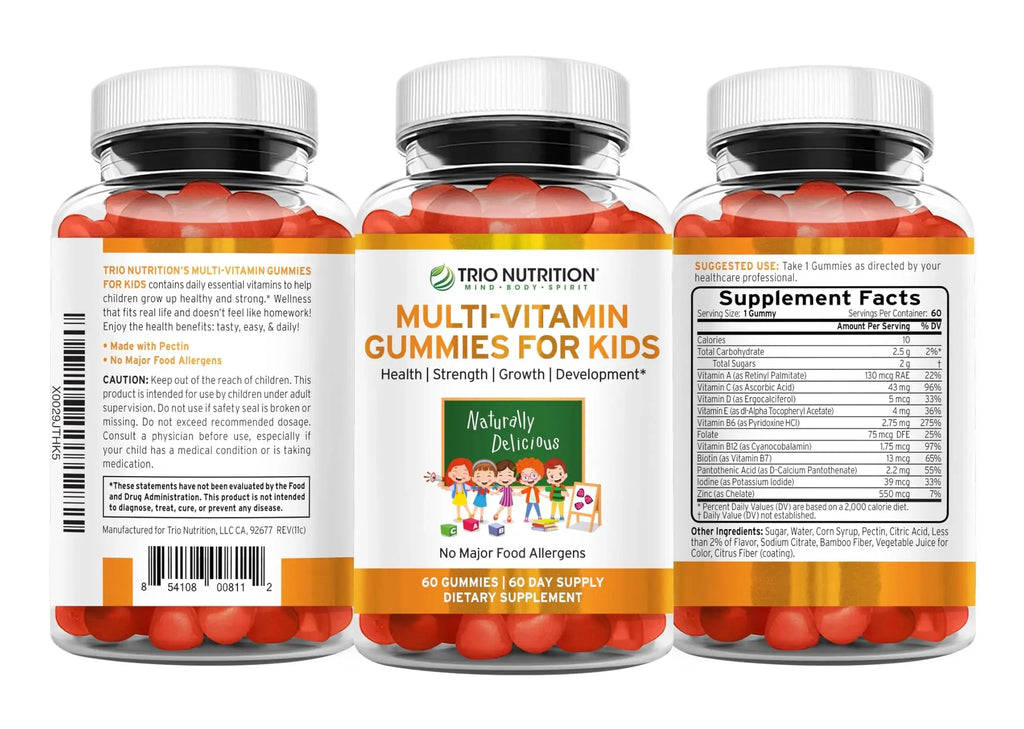 TRIO NUTRITION Premium Kids Multivitamin Gummies with Vitamin C & Zinc for Immune & Energy Support | TRIO NUTRITION Au supplements