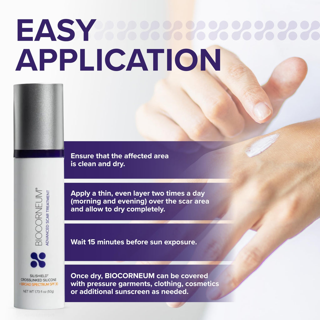 Biocorneum Advanced Scar Treatment with Silishield® & SPF 30 10g – Medical Grade Silicone Gel to Support Healing of Surgical Scars and Marks