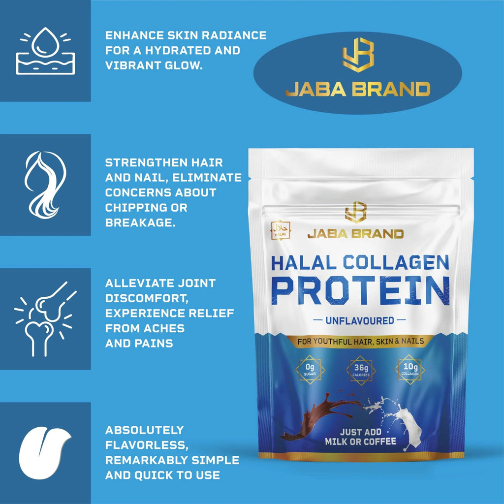 JABA BRAND - Halal Bovine Collagen Protein Powder for Hair, Nails, Joints and Skin JABA BRAND Au supplements