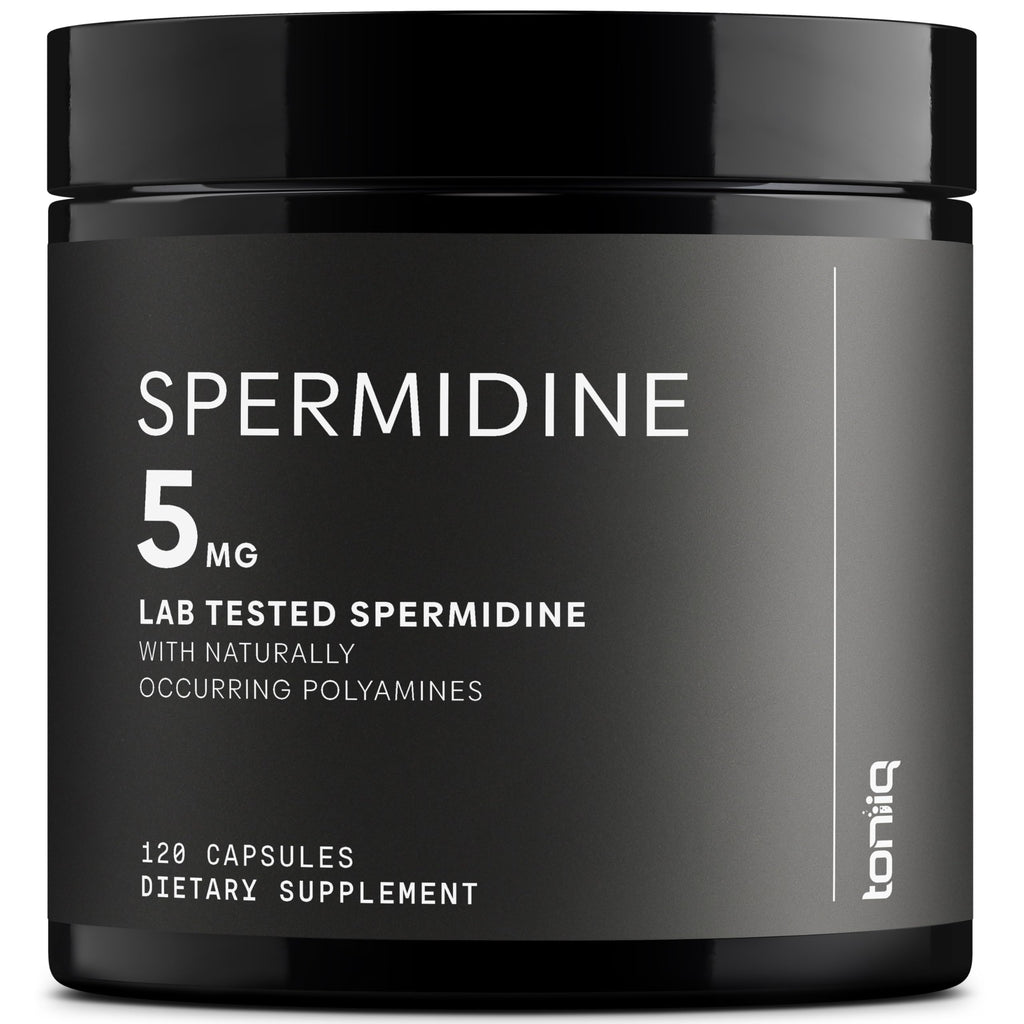Toniiq Ultra Concentrated 500mg Spermidine Supplements for Men and Women - Non-Synthetic Spermidine Standardized to No Less Than 1% - 5mg per Serving Rice Germ Extract Toniiq Au supplements