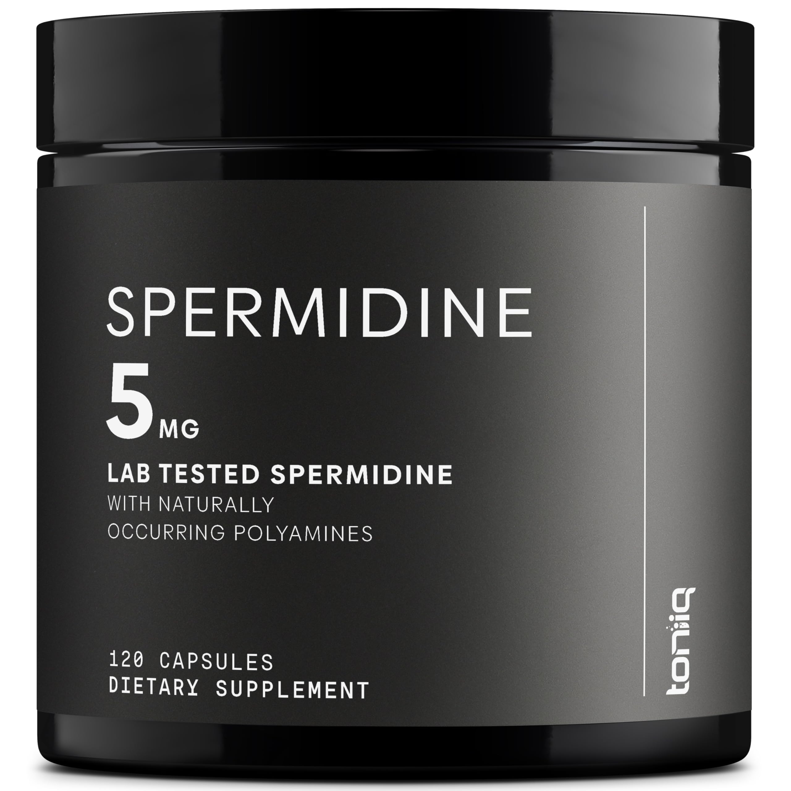 Toniiq Ultra Concentrated 500mg Spermidine Supplements for Men and Women - Non-Synthetic Spermidine Standardized to No Less Than 1% - 5mg per Serving Rice Germ Extract Toniiq Au supplements