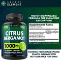 (2 PACK) Citrus Bergamot Extract 1000mg - Citrus Bergamot Supplement for Circulatory Health, Immunity, and Graceful Aging - 2x the potency of Citrus Bergamot 500mg