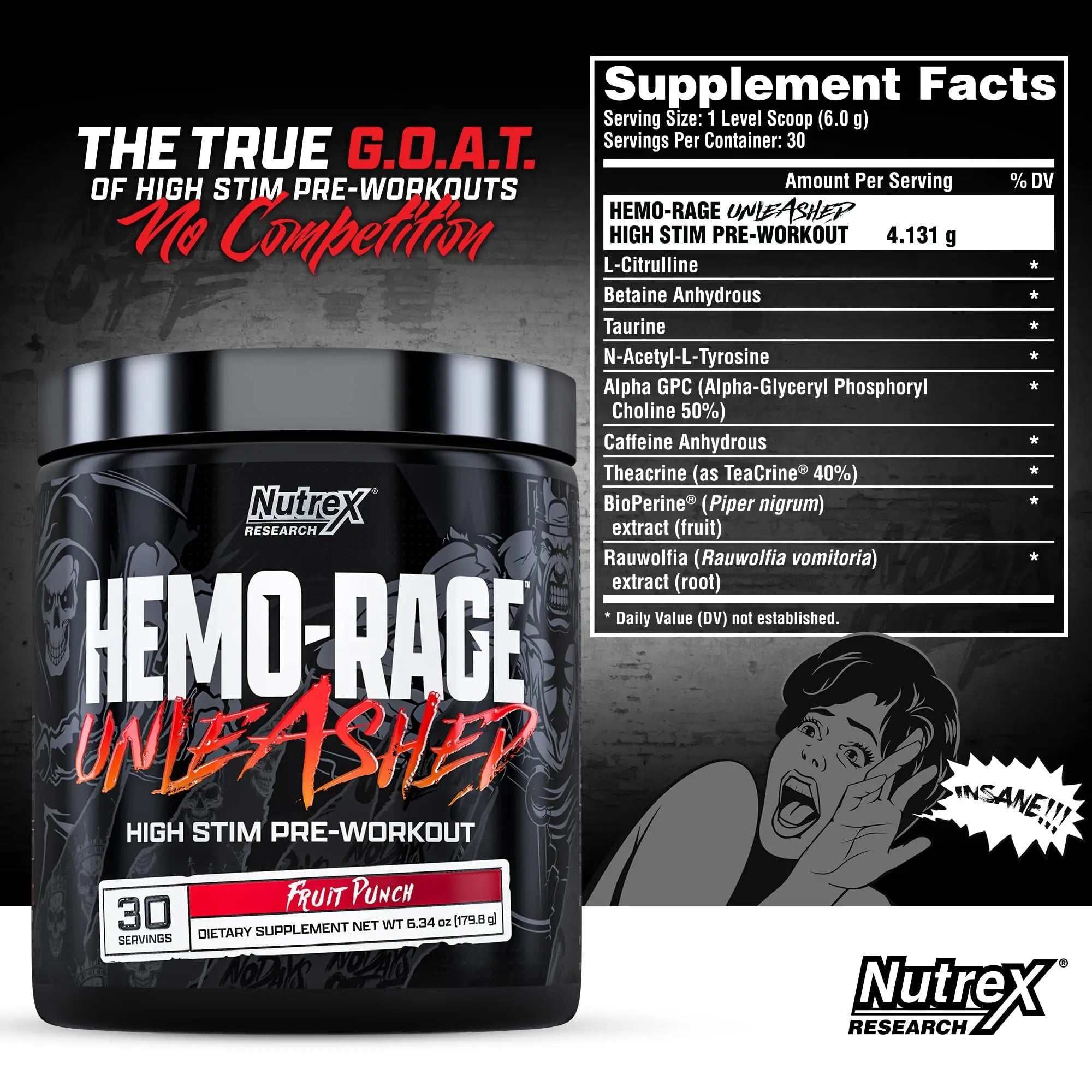 Nutrex Research Hemo-Rage Extreme High Stim Pre Workout Powder | Insane Lasting Energy Nutrex Research Au supplements