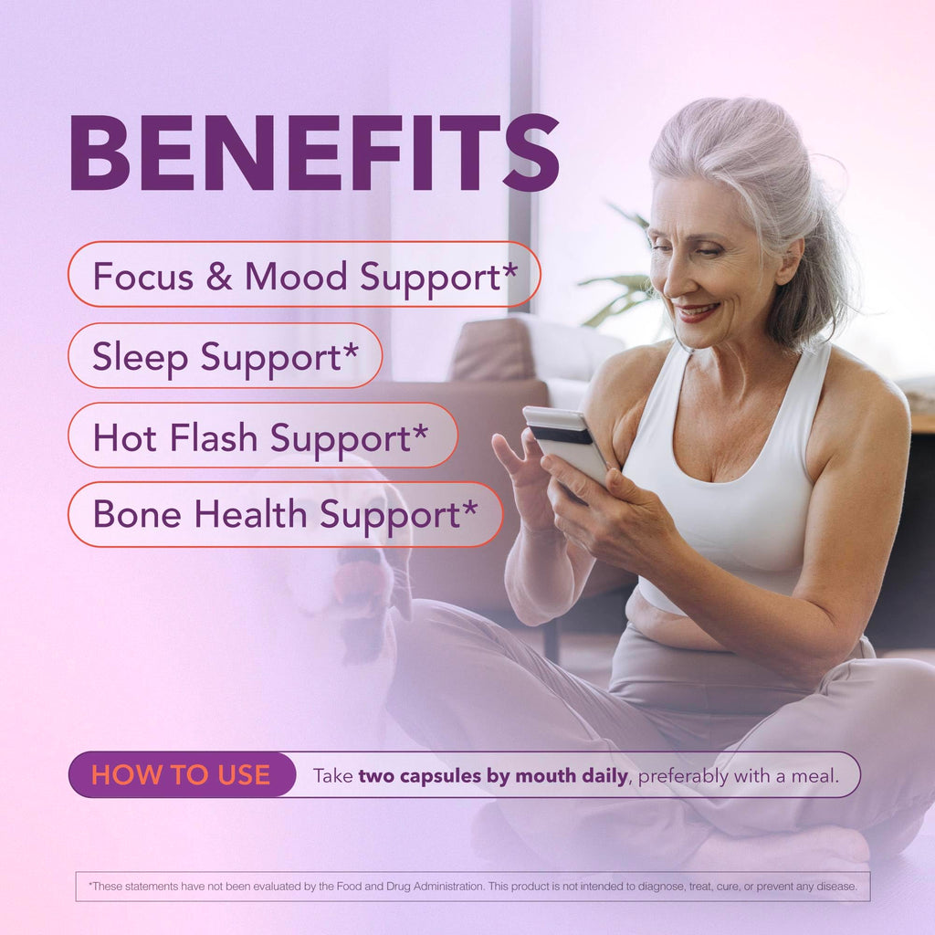 Bioligent Menopause Support Supplement for Women, Hot Flash, Sleep, Mood & Focus Support, Hormone-Free with Maca, Ginseng, Chamomile & Saffron, Non-GMO, 60 Capsules, 30 Day Supply BIOLIGENT Au supplements