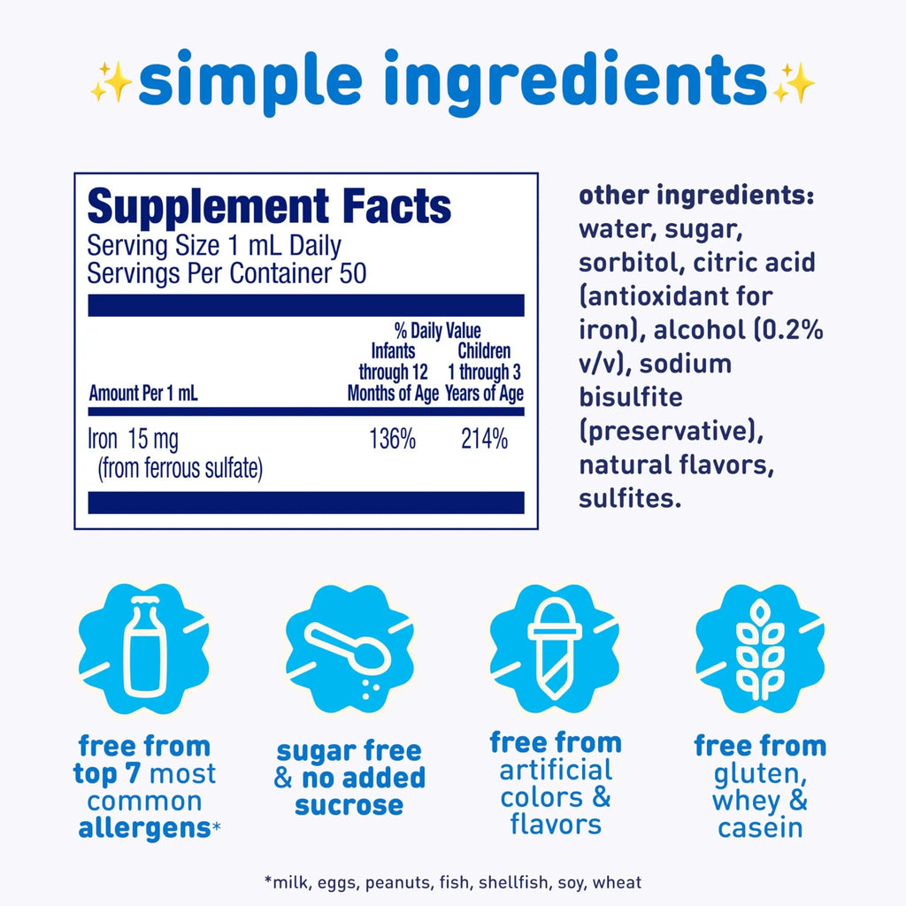Enfamil Poly-Vi-Sol and Fer-in-Sol Iron Liquid Drop Multivitamin Supplements for Infants and Toddlers, 2x50 mL Dropper Bottle Enfamil Prenatals & Baby Vitamins Au supplements